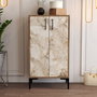 Hanah Home Zapatero Nogal y Blanco Mármol Industrial Organizador de Calzado Estilo Moderno